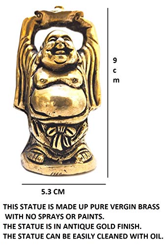 Estatua de Buda Risueño de Latón para Decoración y Regalo miniatura 4