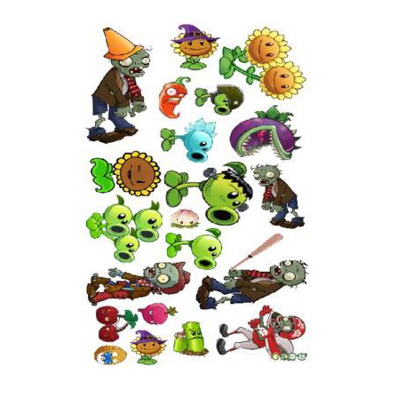 Fangeplus(R DIY Removable Plants vs. Zombies Cute Cartoon Game Comics Art Mural Vinyl Waterproof Wall Stickers Kids Room Decor Nursery Decal Sticker Wallpaper 23.6''x35.4''