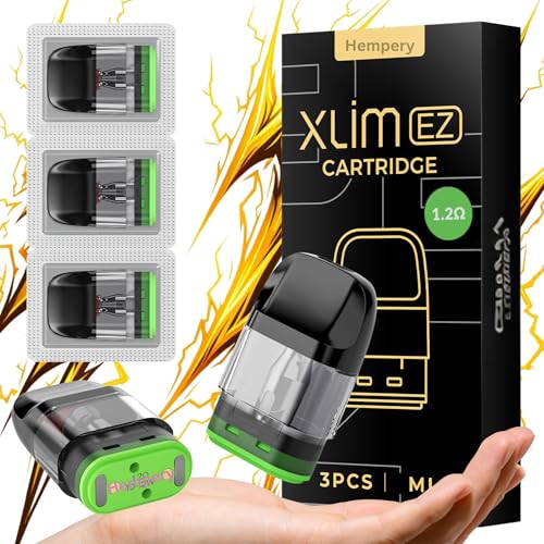 XLIM EZ Pod Kit Cartridge 1.2 Ohm Pods XLml COMPATIBLE With 9 Devices - E-Cigarettes Replacement Pods 3 Pack of 3 E-liquids | Large Capacity Pod System - Long Coil Lifespan - NO Nicotine (XL 1.2 Ohm)