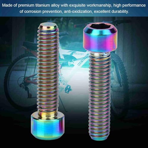 2Pcs Disc Brake Bolts, Alloy M6 X 25mm Screw Bolts for Mountain Brake Caliper (Multicolor)