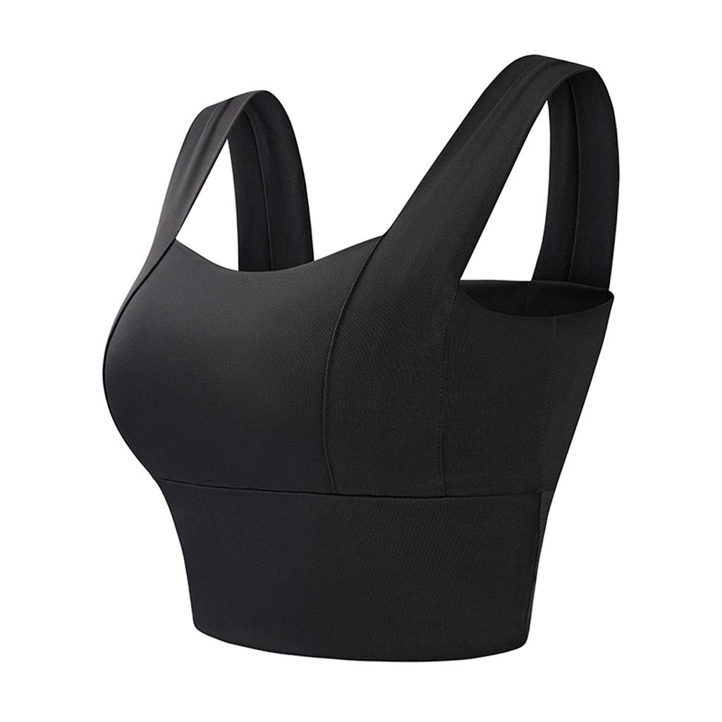 Biustonosze sportowe Kobiety Biustonosz do jogi Kamizelka Bielizna Bralette Bezszwowy top dla kobiet Athletic Running Gym High Impact Push Up Training (kolor: niebieski, rozmiar: kod M) (czarny L)