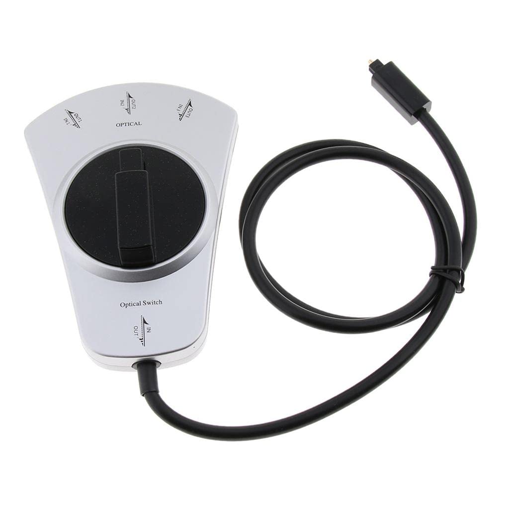 Juego de 3 adaptadores de cable de fibra óptica de audio digital TOSlink interruptor selector de 3 vías