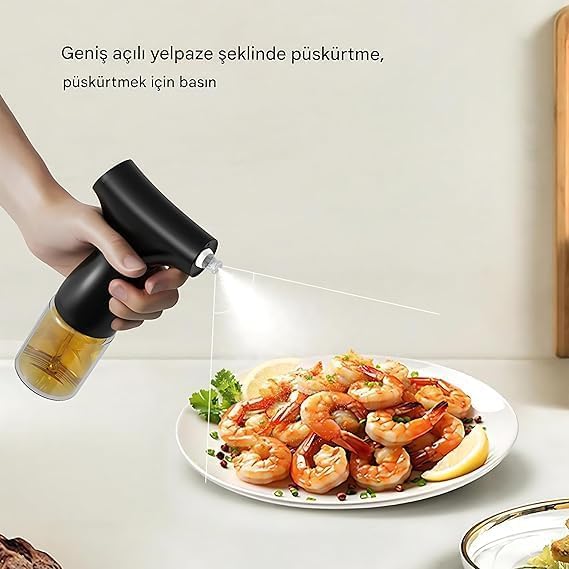 Image of Oil Dispenser for Kitchen Oil Spray Bottle | Rechargeable Olive Oil Sprayer for Air Fryer, BBQ, Baking, Roasting | 200Ml Spritzer Dispenser Portable Mister Gadgets for Bbq Salad Baking (1 Pcs)