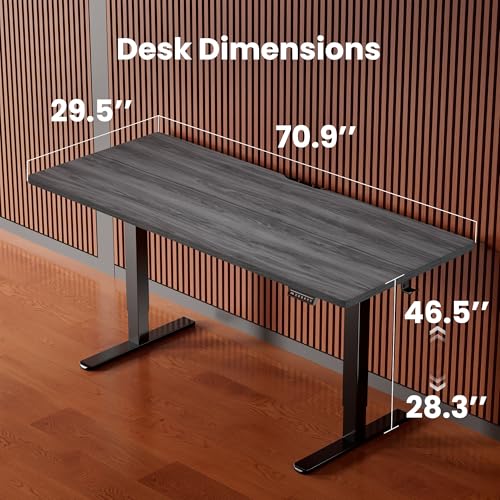 Image of ErGear Height Adjustable Electric Standing Desk, 71 x 30 Inches Sit Stand up Desk, Memory Computer Home Office Desk, Grey