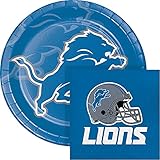 Detroit Lions Paper Plate and Napkin Party Kit, Serves 16