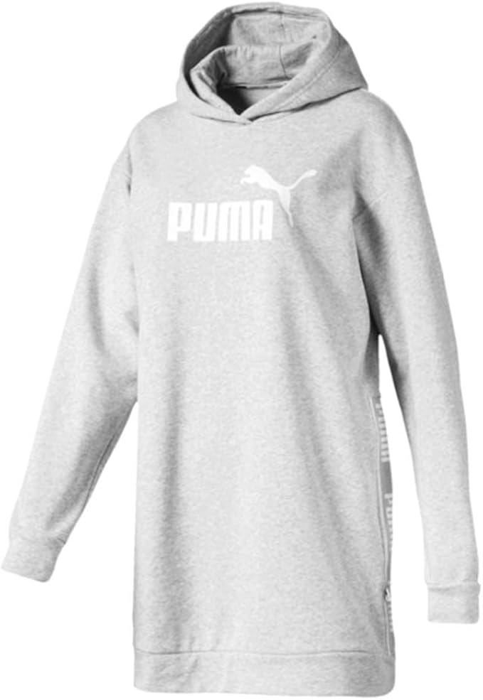 Amazon プーマ ワンピース Amplified スウェットドレス レディース ライト グレー ヘザー 04 日本 L 日本サイズl相当 トレーナー パーカー 通販