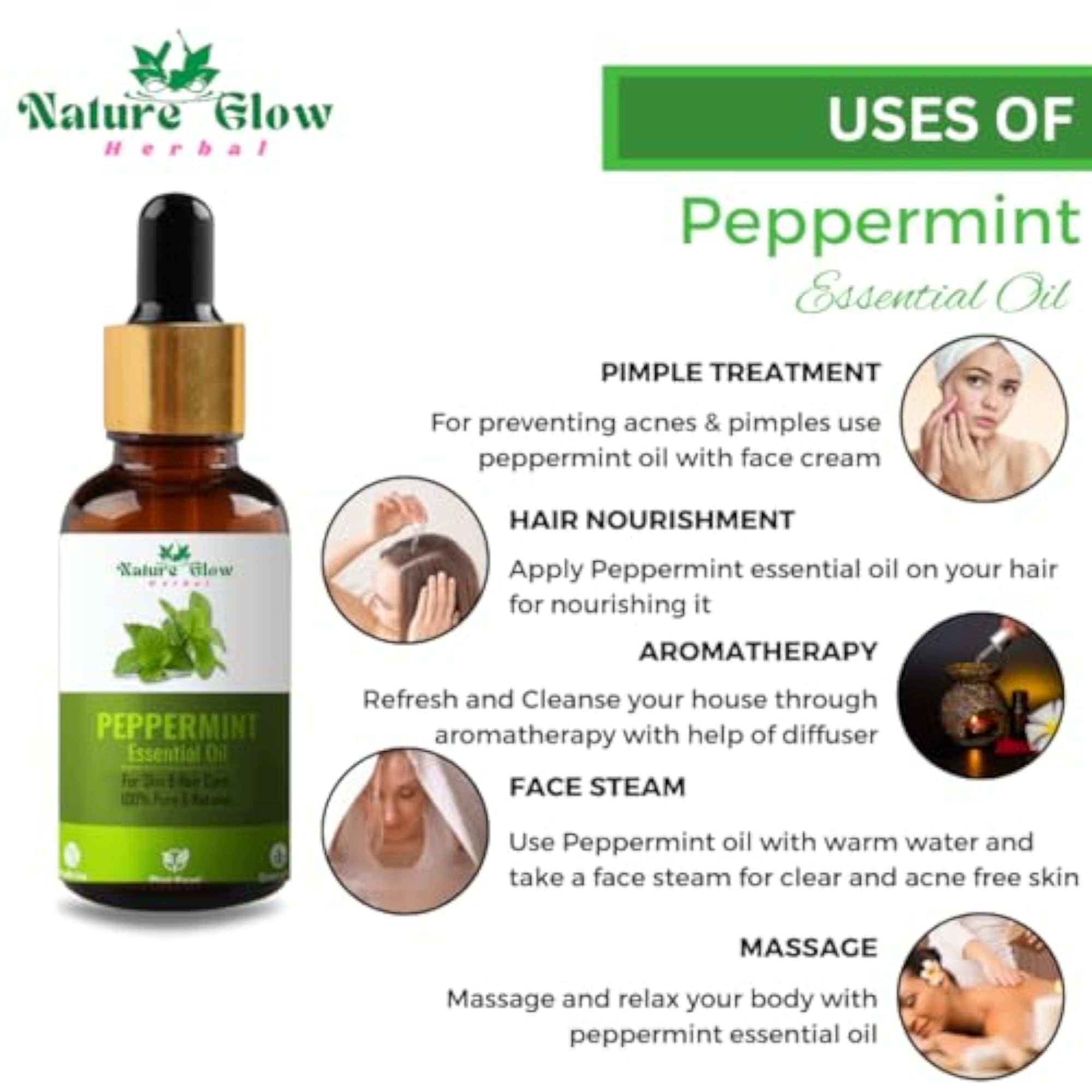 Peppermint Essential Oil, Undiluted Pure and Natural