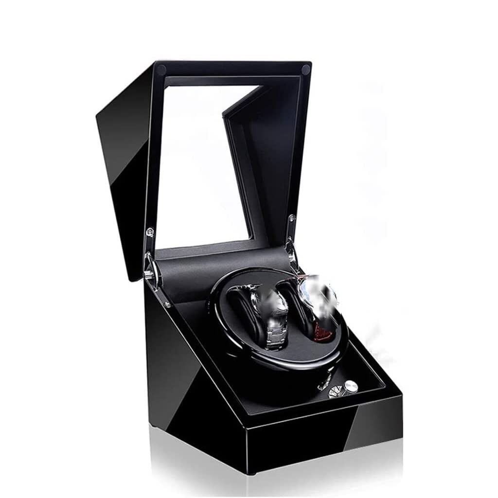 Caja para Relojes Caja de Reloj Estuche de Relojes Caja De Exhibición De Bobinadora De Reloj Automática, 2 Caja De Exhibición De Almacenamiento De Bobinadora De Reloj De Madera De Cuero De Rotación Au