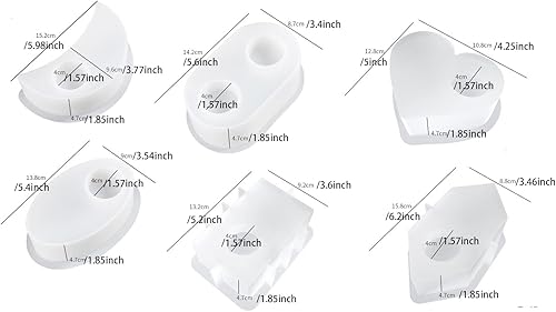 Miniatura 2 de Yalulu 6 moldes de resina para candelita de té, moldes de silicona para velas de té, moldes de resina epoxi de silicona para decoración del hogar