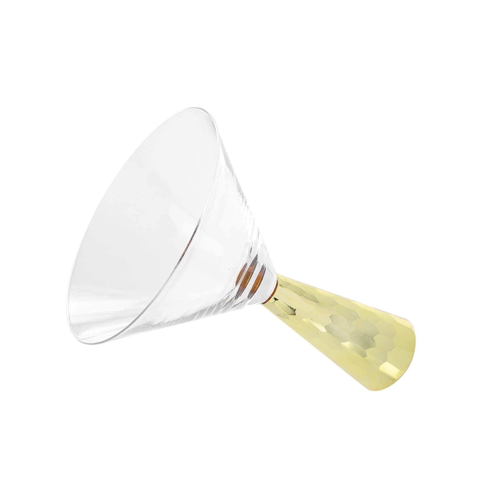 Coupe à vin dorée en verre décoratif avec base stable pour cocktail et bar