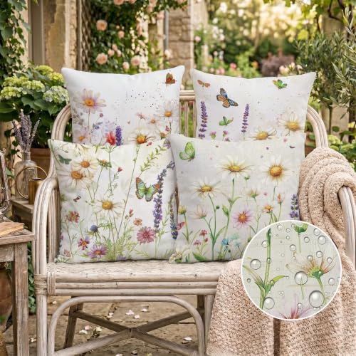 Housses coussin velours decoratif fleurs sauvages de haute qualite - 3