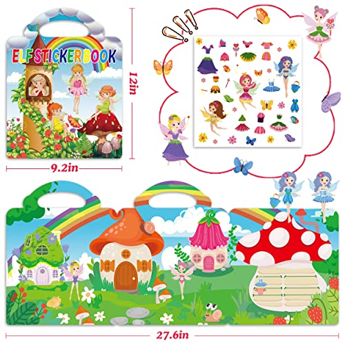 Sticker Books For Kids,4Sets Reusable Stickers Books : Princess,Mermaid,Ocean World,Fashion Show-Stickers Book For Toddlers Age 2-4,4-8 #TOP1