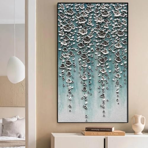 Peinture sur toile de fleurs abstraites nordiques 90x180 cm pour decoration salon moderne
