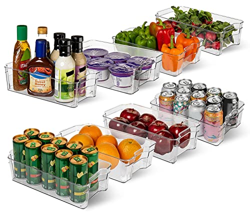 ClearSpace Kitchen Organization and Storage bins – Clear Plastic Storage Bins - Great for Pantry Organization and Storage and Perfect Fridge Organizer or Freezer (8 Pack)