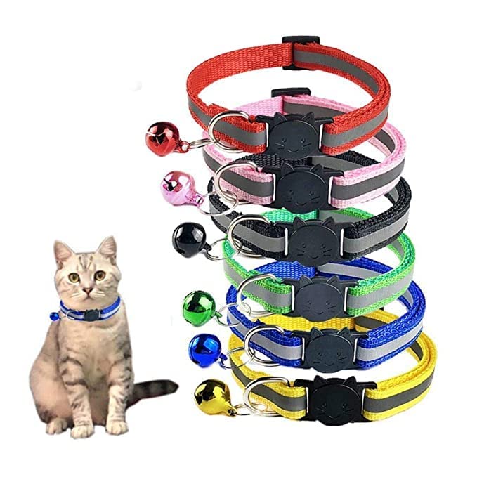 SR VISION Nylon Reflective Adjustable Neck Collar Belt with Small Bell Neckband for Playing and Exercising Cats and Puppies - Multicolor (Pack of 2 Piece) (B0BN1G56JW) Amazon Price History, Amazon Price Tracker