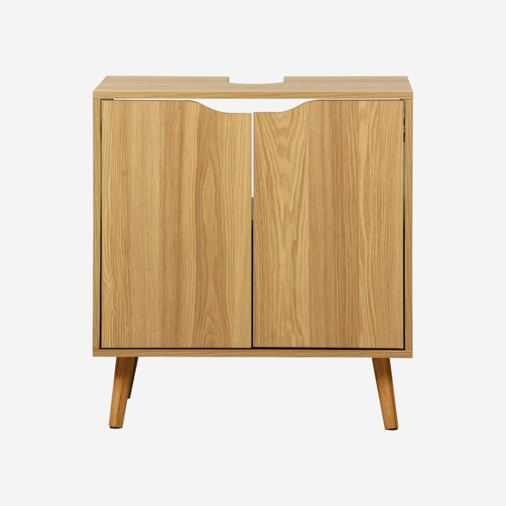 sweeek-​Mueble bajo Lavabo Vintage Decorado en Madera Efecto Fresno - 65x40x70 cm