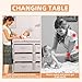 XJD Wooden Diaper Changing Table with 6 Storage Baskets, Modern Baby Changing Table, Infant Diaper Changing Station Dresser with Pad (White)