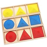 Apprentissage des formes géométriques : le jouet Montessori Cercles, Carrés et Triangles est une manière amusante d'enseigner aux tout-petits les concepts de base de la géométrie tout en améliorant leurs compétences sensorielles.