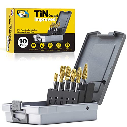 Set de fresas de carburo con recubrimiento TiN, 10 piezas miniatura 1
