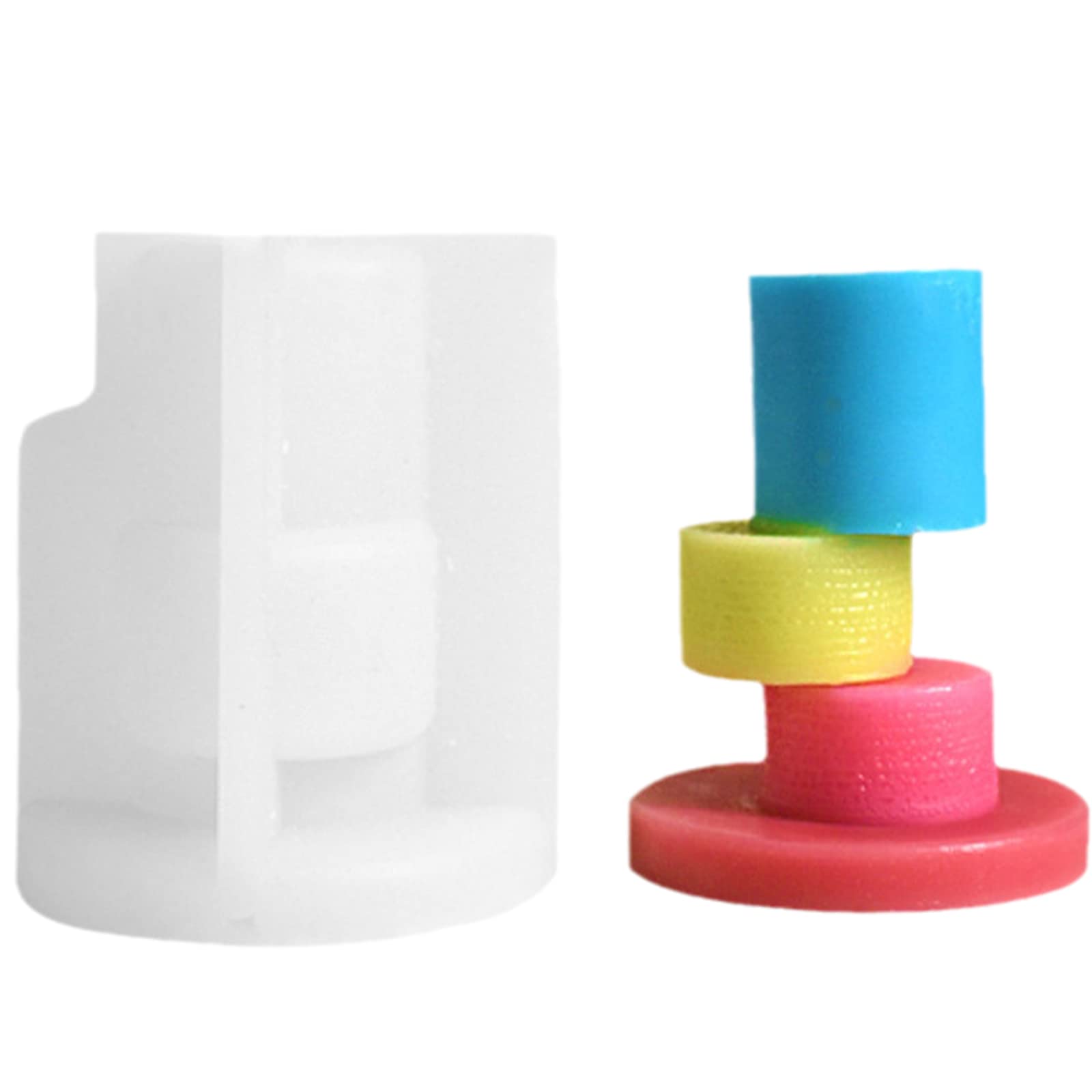 LSLEVA Misaligned Irregular Geometric Candlestick Molds Silicone, Creative Overlapping Silicone Candle Vessels Mold, Concrete Candlestick Mould for Storage Candle Holder Epoxy Resin Casting Craft