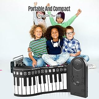 COMETX Piano à rouler à la main 49 touches pliable portable avec haut-parleur intégré pour adultes/débutants - Les Beatles, Paul McCartney, John Lennon, RIngo Starr, George Harrison COMETX Piano à rouler à la main 49 touches pliable portable avec haut-parleur intégré pour adultes/débutants – Image 5