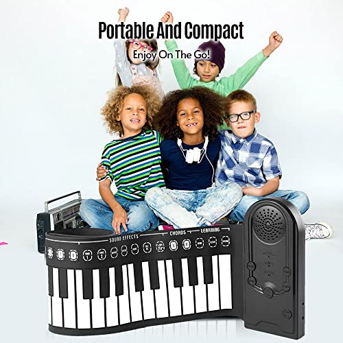 COMETX Piano à rouler à la main 49 touches pliable portable avec haut-parleur intégré pour adultes/débutants - Les Beatles, Paul McCartney, John Lennon, RIngo Starr, George Harrison COMETX Piano à rouler à la main 49 touches pliable portable avec haut-parleur intégré pour adultes/débutants – Image 6