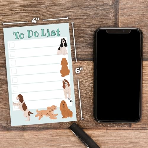 Image of DAILY RITMO Cavalier King Charles Spaniel Sticky to-Do List - Cute Dog Lover Gift for Women | Office School Supply Sticky Notes 4 inchx6 inch 50 Pages