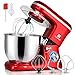 COSVALVE Küchenmaschine Knetmaschine 1400W, 7L Edelstahlschüssel mit Rührbesen, Knethaken, Schlagbesen, Spritzschutz, 6 Geschwindigkeit mit Geräuschlos Teigmaschine (Rot)