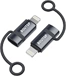 [Certifié MFi] Adaptateur USB C vers Lightning 36W, prend en charge la charge rapide PD 36W compatible avec iPhone iPad Airpods, avec support anti-perte - 2 Pack | Adaptateur de charge rapide PD avec anneau en silicone anti-perte ; convertit le câble USB-C en Lightning pour iPhone iPad