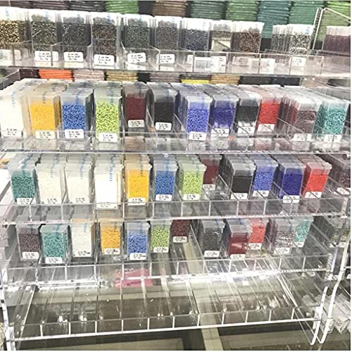 Caja de diamantes ajustable con 64 rejas para organizar pedrería de costura y cuentas craft 3