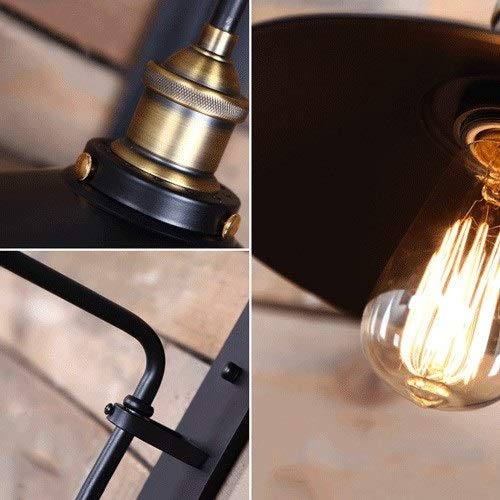 Lampe murale swing industrielle noire E27 rétro pour escalier et grenier