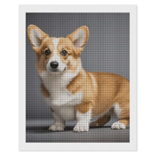 Kit broderie diamant Corgi 5D cadeau idéal loisirs créatifs pour adulte et débutant