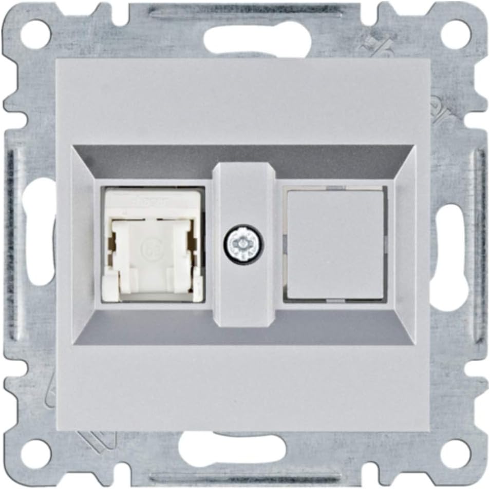 Одинарний RJ45 (Cat.5e UTP) серії Lumina (WL2112) сріблястий