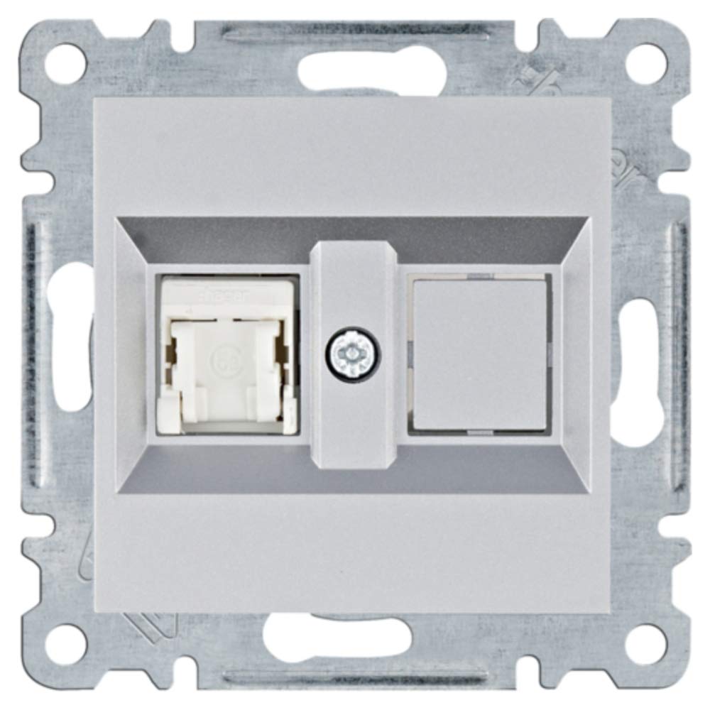 Prise RJ45 résout panne wifi cat5e utp lumina argentée