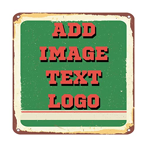 Cecekis Custom Metal Signs, 12" X 12" Personalized Retro Poster Metal Tin Sign With Photo & Text For Outdoor & Indoor Wall Decor Home Bar, Man Cave, Garage (Square) #TOP14