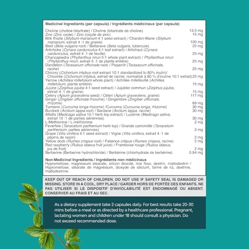 Milk Thistle Supplement for Liver Cleanse Detox & Repair - Herbal Pills with Dandelion Root, Choline, Beetroot & Artichoke Extract - 60 Capsules — view 3