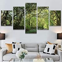 SIGNWIN 5 Panel Canvas Wall Art Rustic Woods for Home Decorations Ready to Hang - 60
