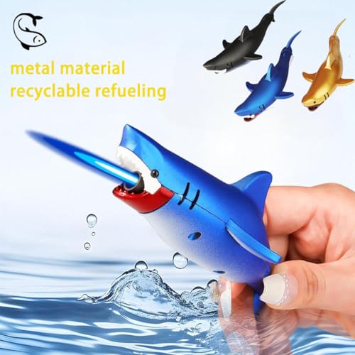 Encendedor Antiviento Shark Torch con Diseño Metálico Azul miniatura 4