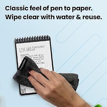 Rocketbook Smart Reusable Notebook, Mini Spiral Notebook, Midnight Blue 3.5 x 5.5