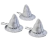 Material: Filz 3 Mini Deko Seppelhüte - grau mit blau/weißer Kordel