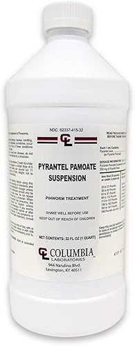 Botella de suspensión Pyrantel Pamoate 0.0017 oz, 32fl onzas, por Generic