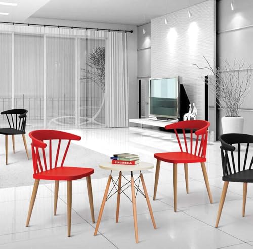 Image of Finch Fox Scandinavian Stylish & Modern Furniture Plastic Living Room Dining Chairs for Cafeteria Seating, Side, Kitchen, Restaurants, Hotels in Yellow Color (Set of 6)