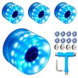 Nezylaf Skateboard Wheels with Bearings 60mm Longboard Wheels Cruiser Wheels Street(Clear, Set of 4)...