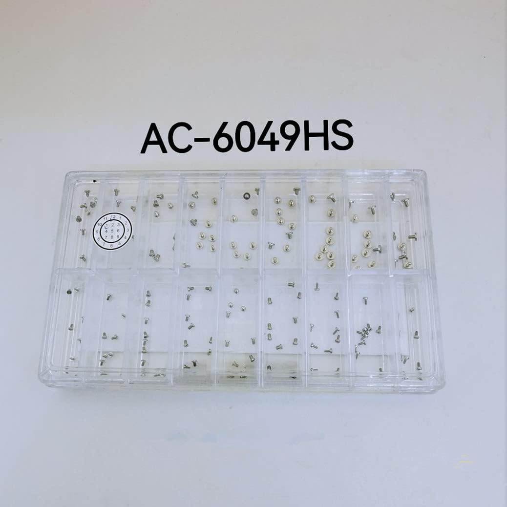 18 Sizes Stainless Steel Mini Screw Slotted Screw for Watch Back Case 180Pcs