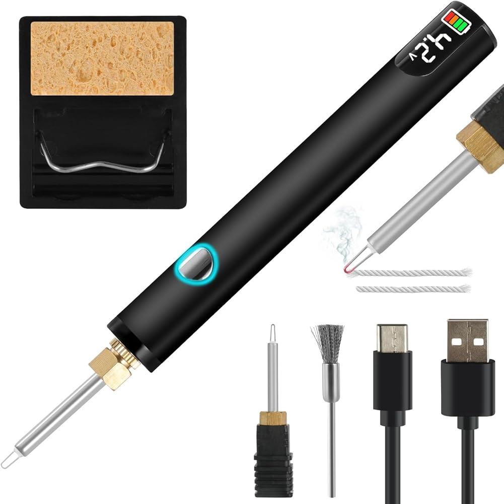 MQODLFP Rechargeable Thread Burner Kit for Jewelry Making,Digital Thread Zapper Tool,Leather Craft,Sewing,Weaving & Stringing A