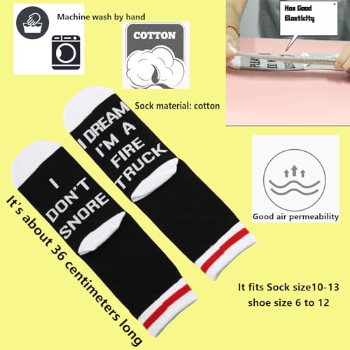 TSOTMO Fire Truck Socks Fire Truck Gift Firefighter Gift Firetruck Driver Socks I DREAM I’M A FIRE TRUCK Socks For Fireman3