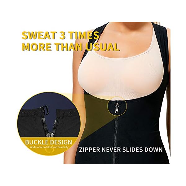 Women Waist Trainer Vest Slim Zipper Corset Neoprene Sauna Tank Top Body Shaper Cincher for Workout Training