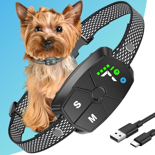 Bark Collar, JeaTone Dog Bark Collar for Small Dogs 5-15lbs, Anti-Bark Collar for Medium Dogs with Beep, Vibration & 7 Adjustable Sensitivity, IPX7 Waterproof, Black