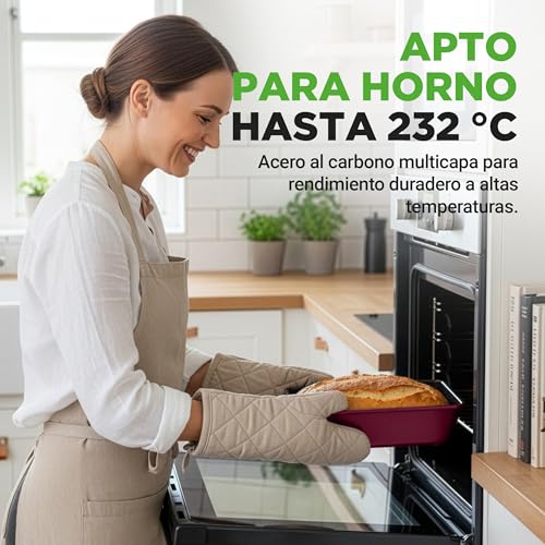 Moldes apilables Nutrichef para ahorrar espacio en la cocina y hornear libre de PFOA 4