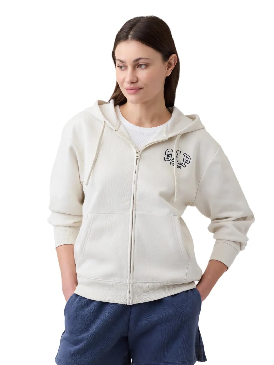 GAP Women's Est. 1969 Hooded Logo Full Zip